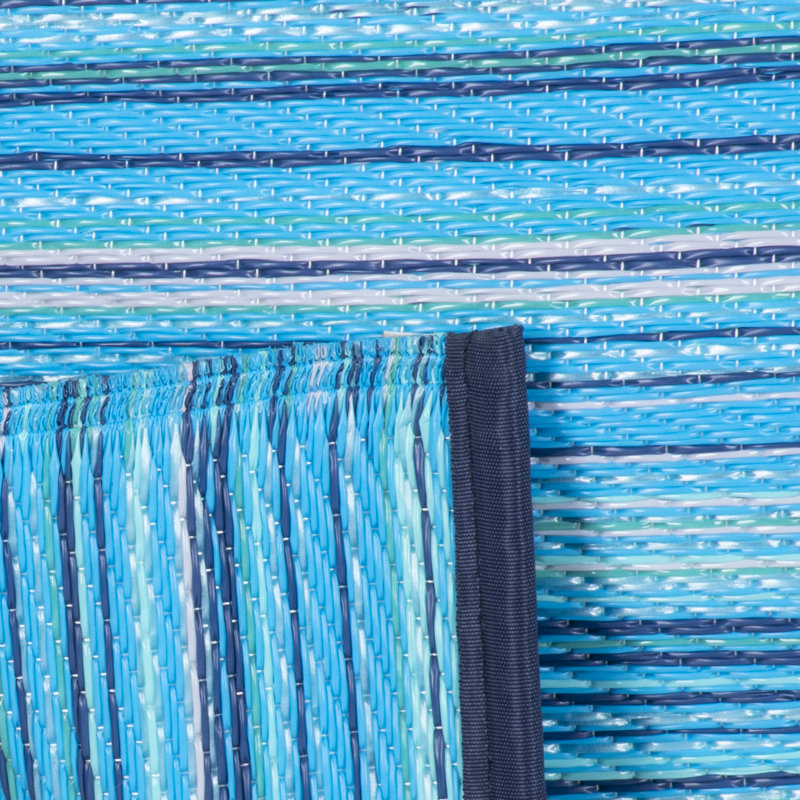 Breakwater Bay Hicklin Handmade Flatweave Blue Indoor/Outdoor Rug